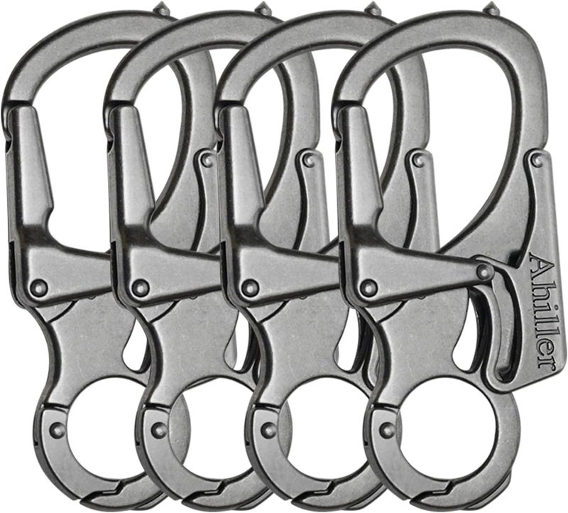 Ahiller Carabiner Keychain Clip, Double Lock Designed - Tungsten Steel Tip, Multifounction Tools for Camping, Hiking, Fishing, Outdoor Survival - Image 1